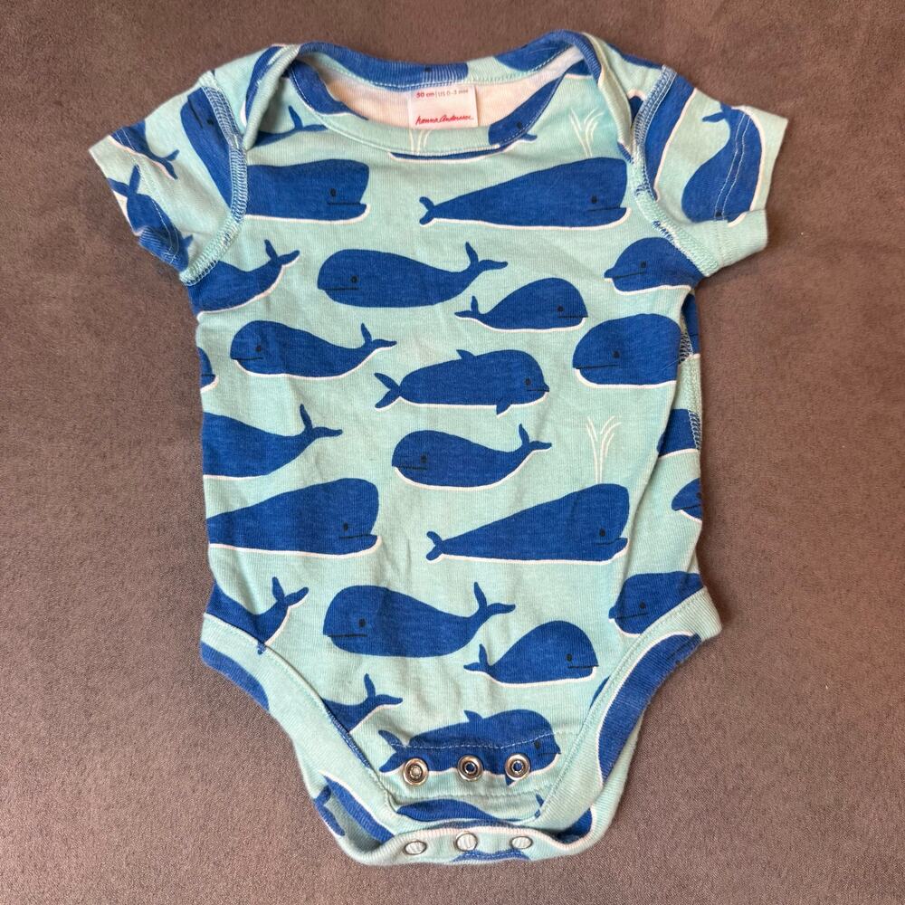 Hanna Andersson Blue Whale Print One-Piece